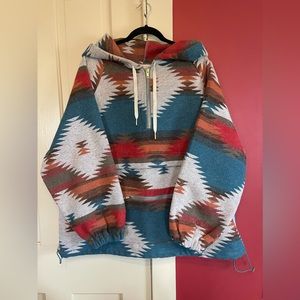 Mainstrip Blanket Aztec Kangaroo Pouch Pullover Hoodie